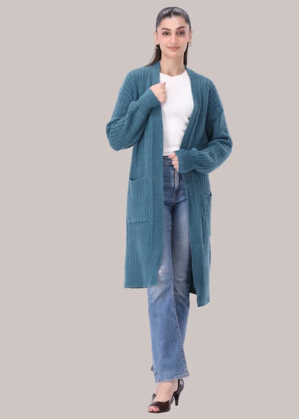 Wool Cardigan - Teal
